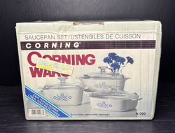 Corning Ware Blue Cornflower Saucepan Set A-300 Sealed