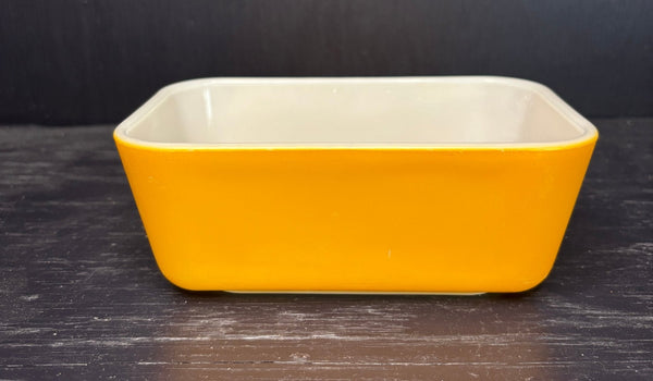 Pyrex Gold Orange Refrigerator Dish Mini Loaf Pan