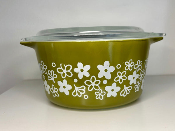 Pyrex Spring Blossom Crazy Daisy 1 Quart Round Casserole Dish