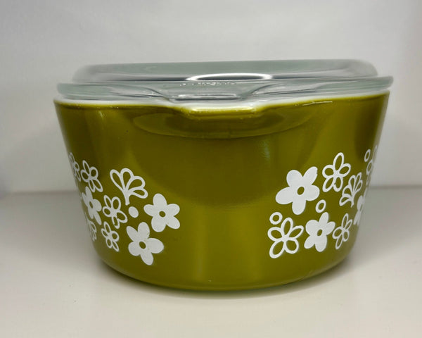 Pyrex Spring Blossom Crazy Daisy 1 Quart Round Casserole Dish